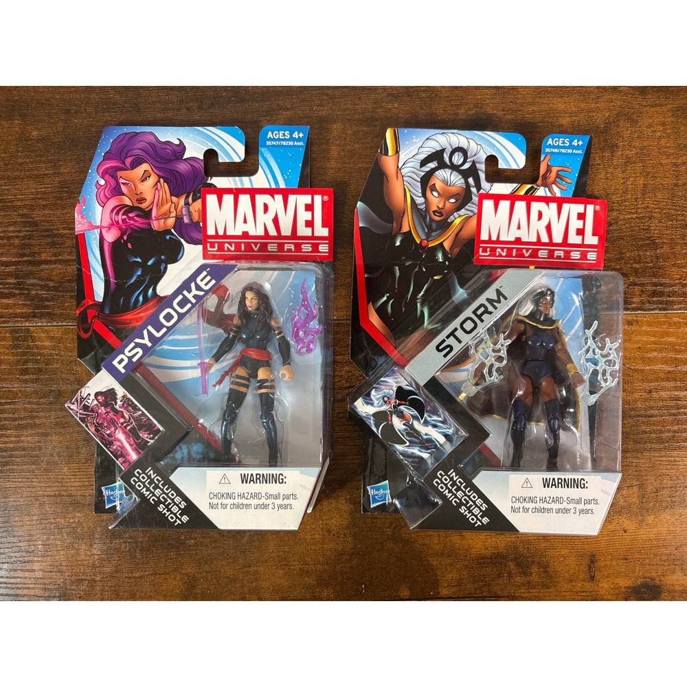 Marvel Universe Psylocke Storm 3.75 Action Figure Set Series 4 Hasbro 2011 NIP